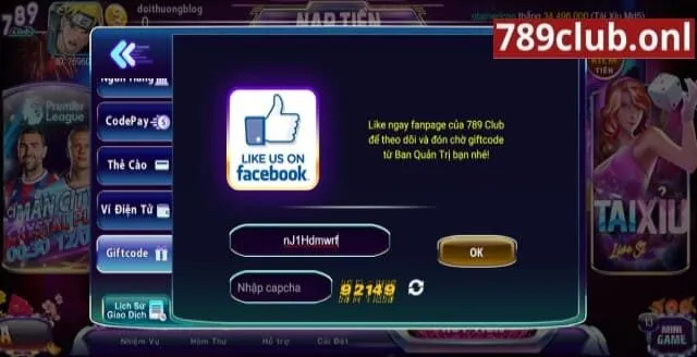 Bạn còn có thể tìm kiếm các mã code từ fanpage của 789Club